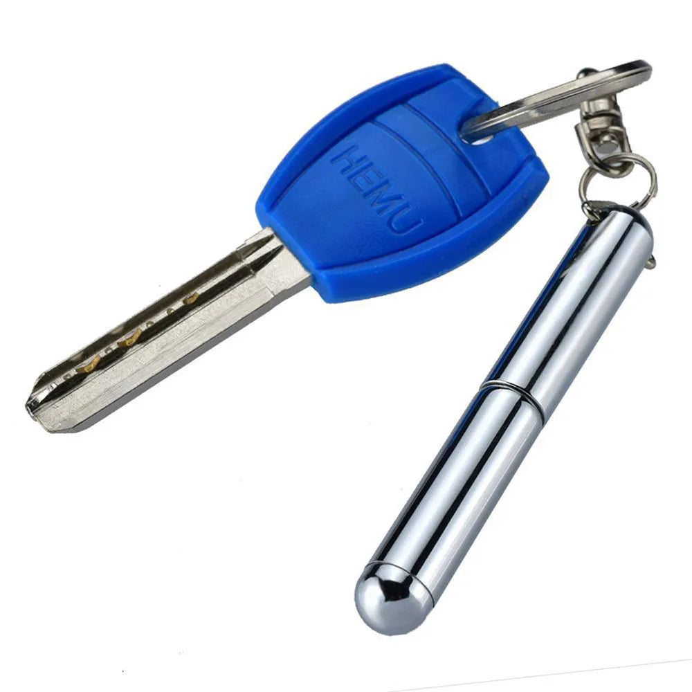 Portable Key Ring Ballpoint Pens Keychain Stainless Steel Telescopic Pen Keyring Telescoping Pen Tool Pendant Decor Gift