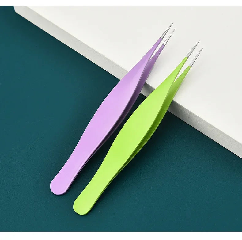 New Super Pointed Acne Clip Acne Needle Grafting Eyelash Clip Blackhead Clip Fake Eyelash Tweezers Feauty Tool  Lash Tweezers