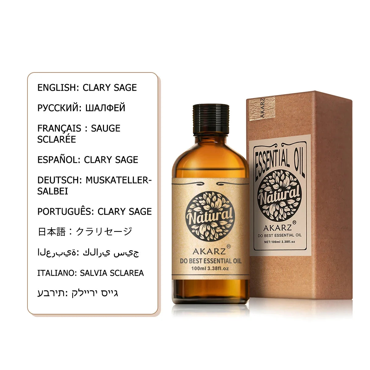 AKARZ Clary Sage Essential Oil Natural Skin Effect Nursing Hair Oil Control Balance Clary Sage Oil