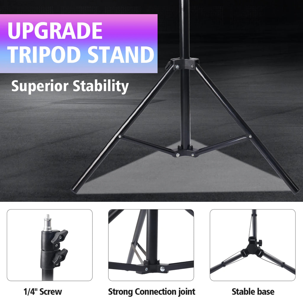 A 10 Inch Professional Selfie Ring LED Light, USB Powered,160cm Tall Stand, 38-Color RGB, Live Streaming, Makeup Fill Lights