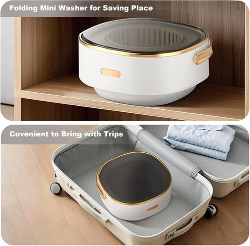 13L Portable Washing Machine for Underwear & Socks, Foldable Mini Washer with 3 Wash Modes and Spin Dryer, for RV and Travel