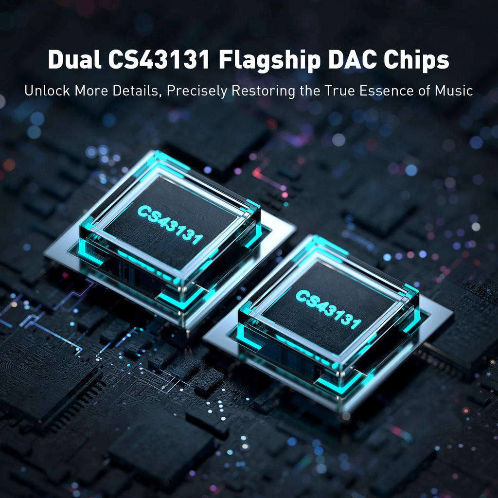 Fosi Audio DS2 Mini Audio USB DAC Dongle Headphone Amplifier DSD Decoder Amp Support 32bit/384kHz with 3.5MM & 4.4MM Balanced