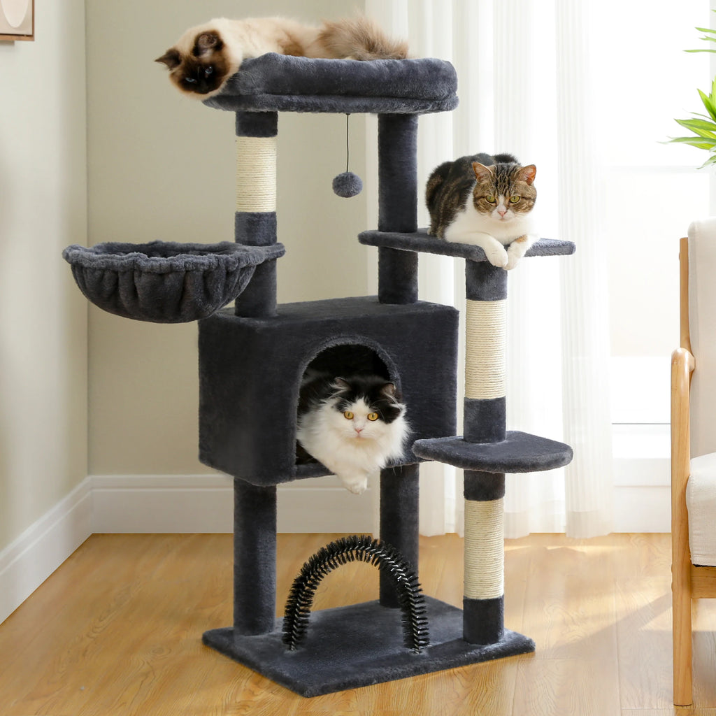 Multi-Level Cat Tree Tower with Sisal Scratching Posts and Pad Soft Top Perch Large Cat Condo for Indoor Cat Scratchers Cat Toys