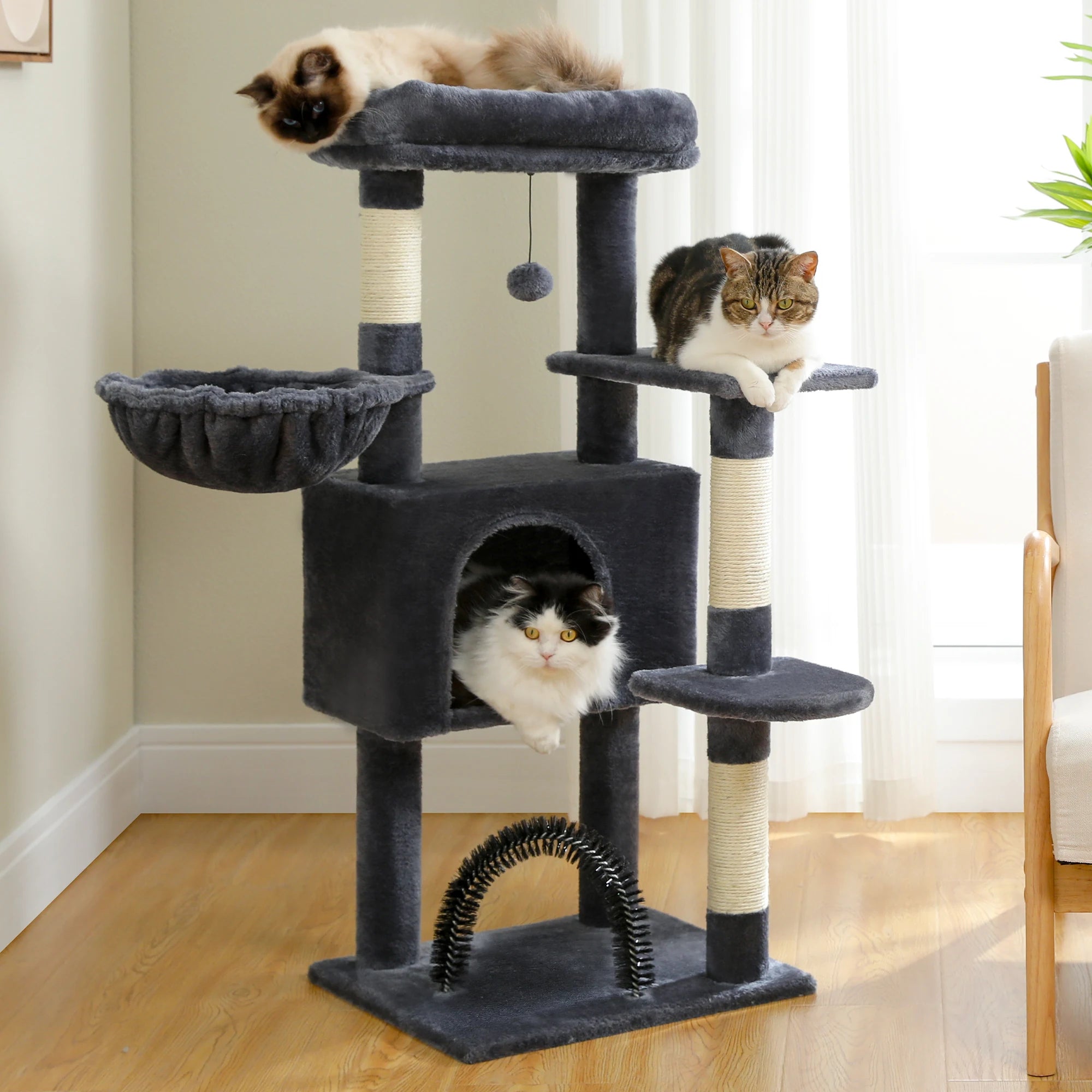 Multi-Level Cat Tree Tower with Sisal Scratching Posts and Pad Soft Top Perch Large Cat Condo for Indoor Cat Scratchers Cat Toys
