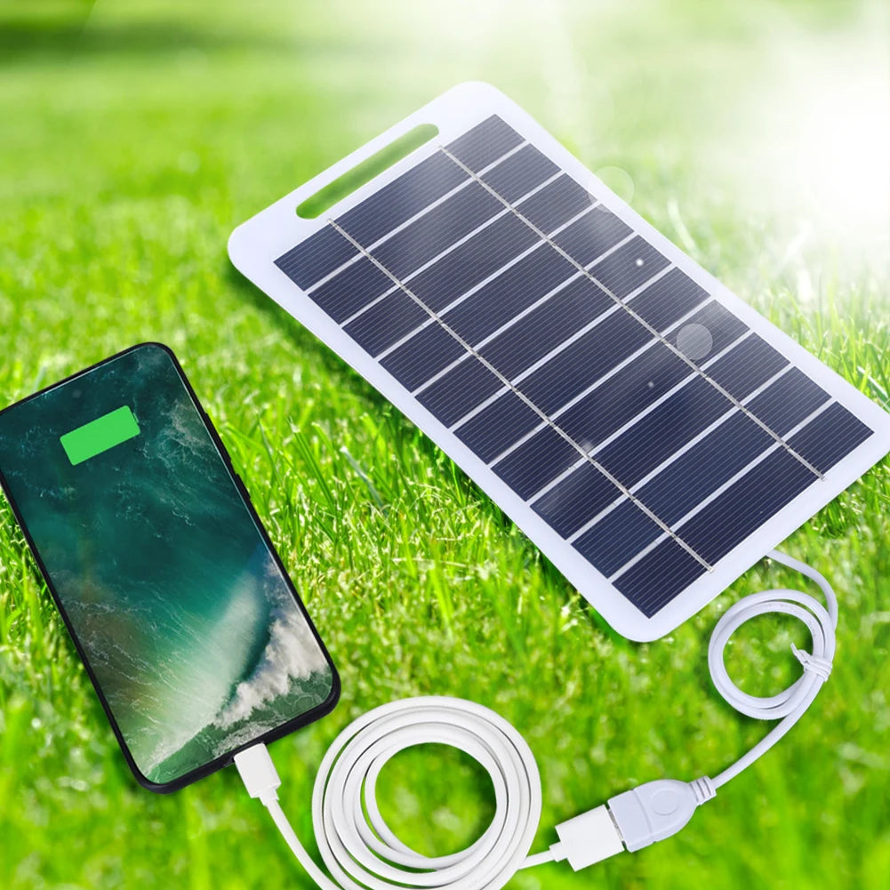 2W 5V Solar Charging Panel Waterproof Battery Charger Power Emergency Panel Phone Power Bank for Camping Backpacking Hiking