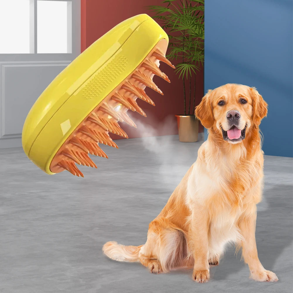 Pet Grooming Brush Electric Spray Water Spray Kitten Pet Comb Soft Silicone Depilation Cats Bath Hair Brush Grooming Supplies