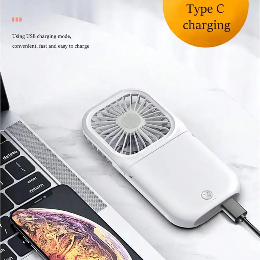 Fashionable Handheld Digital Neck Fan, USB Rechargeable, Mini Fan, Portable Fan, USB Power Bank Fast Charging Desktop Foldable Small Electric Fan, Ideal Companion For Hot Summer