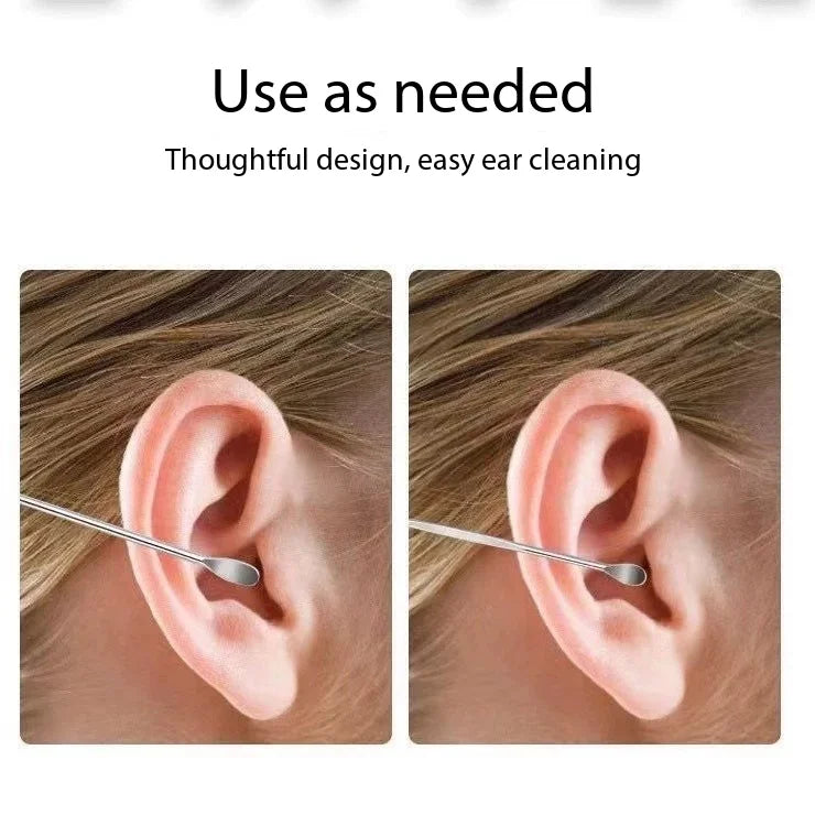 6Pcs Stainless Steel Ear Cleaning Set, Ear Pick Tools with Storage Tube, Professional Ear Wax Remover Kit for Home Use