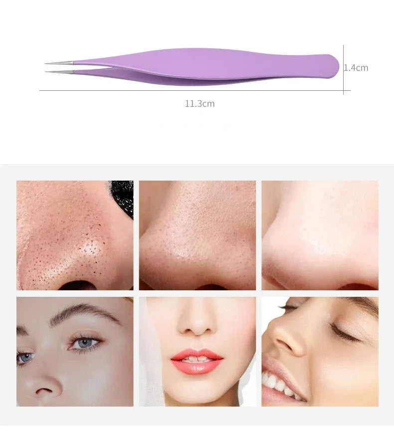 New Super Pointed Acne Clip Acne Needle Grafting Eyelash Clip Blackhead Clip Fake Eyelash Tweezers Feauty Tool  Lash Tweezers