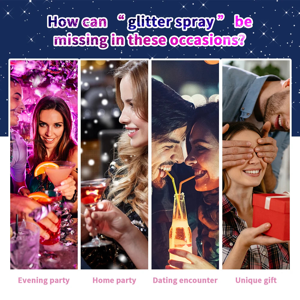 Makeup Glitter Spray Instantly Enhancing Radiance Emit Charming Radiance Quick Drying Brightening Waterproof Party Glitter Spray