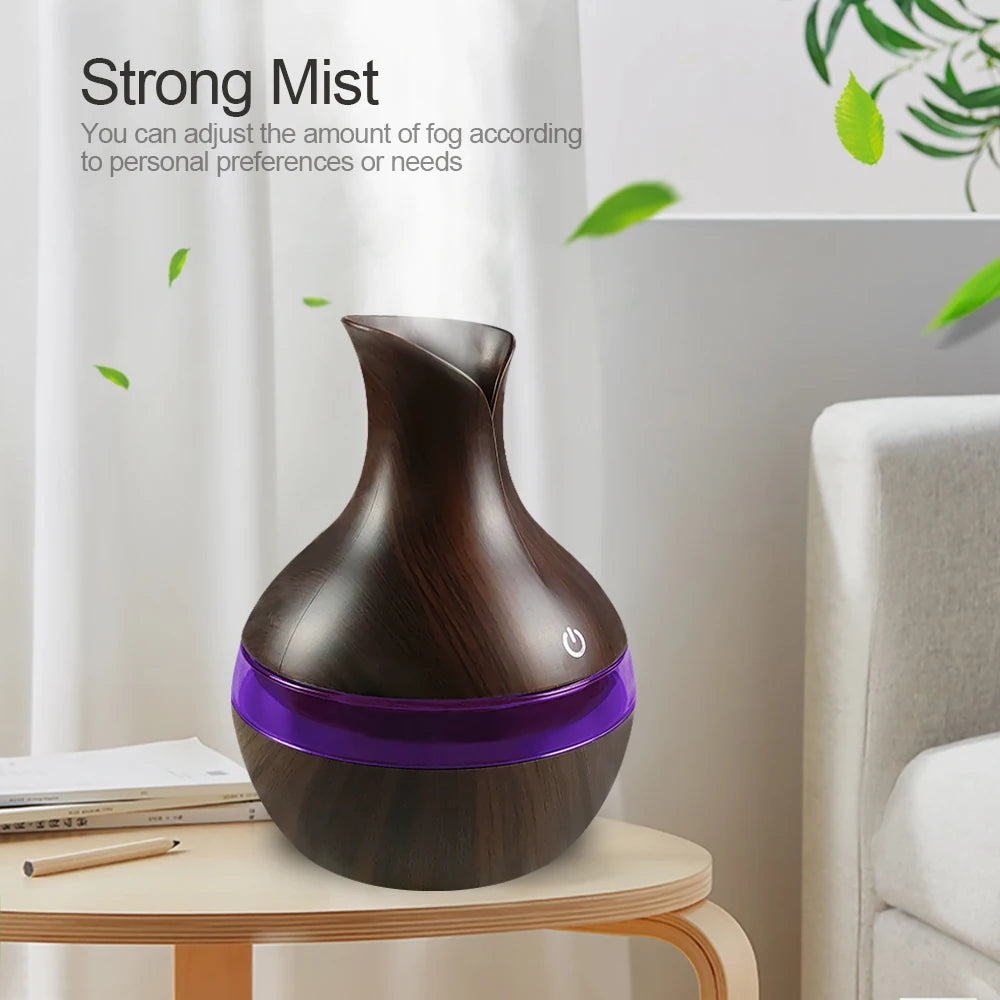 Mini USB Diffuser Air Humidifier with 7-Colors LED night light Aromatherapy Diffuser 300ml Cool Mist Maker for home bedroom