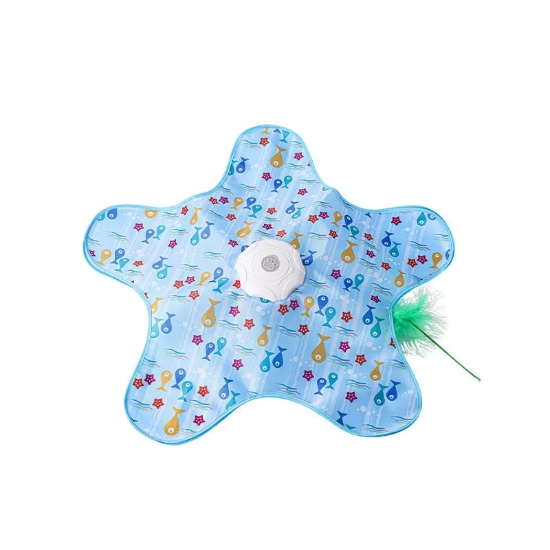 Hot Cat Toys Interactive Hide and Seek Cat Toy with Mouse Squeaky Motion Activated Moving Concealed Feathers Kitten Teaser Toy
