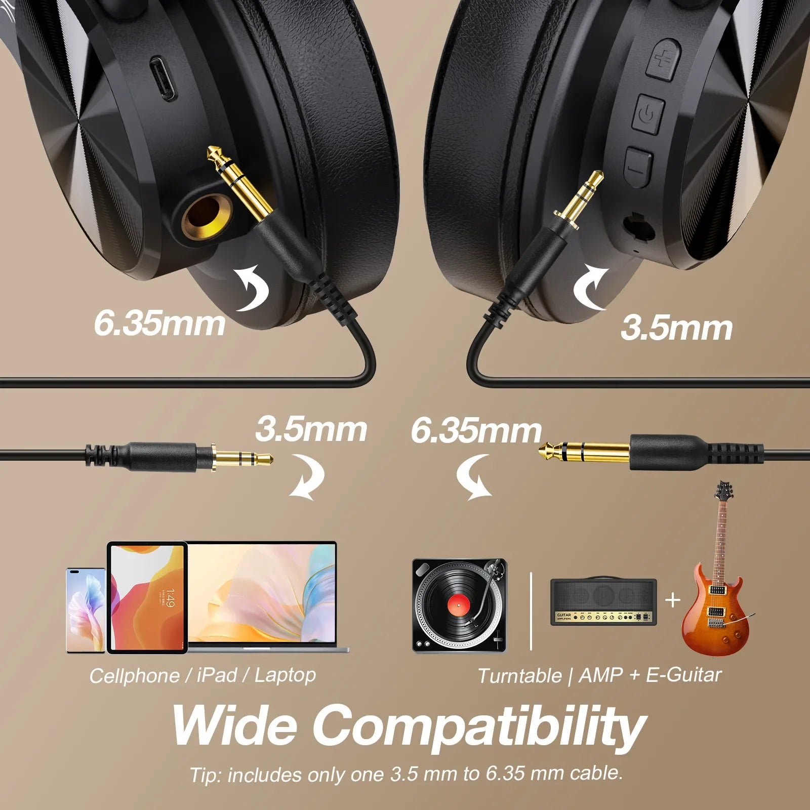 Oneodio Fusion A70 Bluetooth Headphones Hi-Res Audio Over Ear Wireless Headset 72H Professional Studio Monitor DJ HiFi Earphones