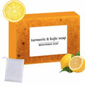 Lemon Turmeric Kojic Soap,Natural Handmade Soapes,Turmeric Soap Bar for Face and Body, Smooth Skin Tumeric Soaps,Deep Cleansing Soaps for Men & Women