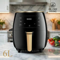 Large capacity air fryer, American standard plug, multifunctional, capable of frying, baking, roasting, heating food, with LED digital touch screen, intelligent cooking hot air fryer, easy to clean baking basket