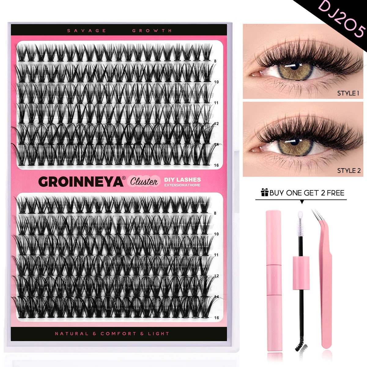 Lash Clusters Set DIY Lashes Extension Kit Individual Eyelash Extension Kit Full Set Lashes Kit with Lash Bond and Seal Makeup