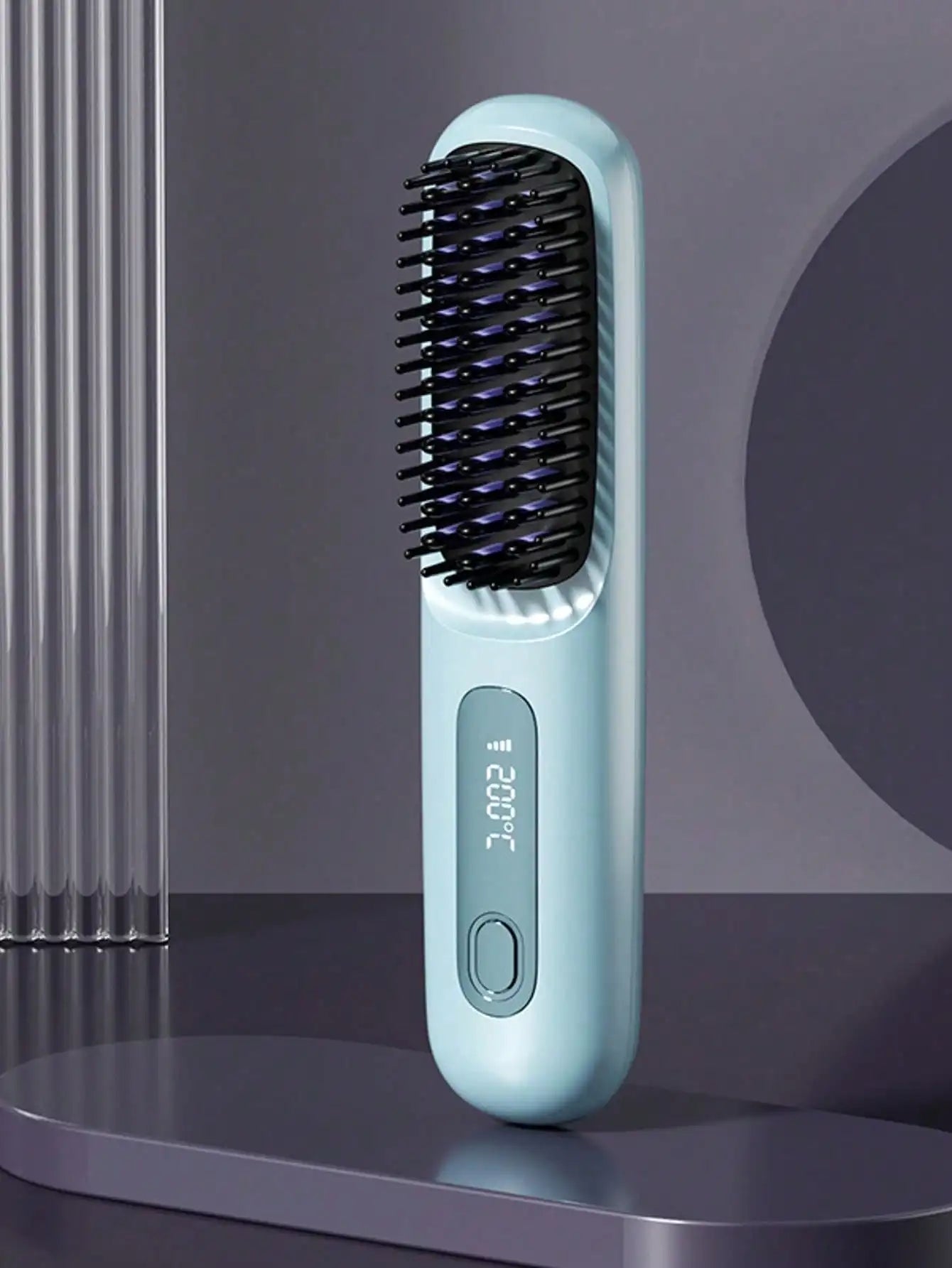 Women's Wireless Portable Hair Straightener, USB Rechargeable Negative Ion Hot Air Straightening Brush, Effectively Smooths Frizz, Makes Hair Shiny And Soft, Anti-Scald Design, 3 Temperature Settings, 30 Seconds Fast Heating,