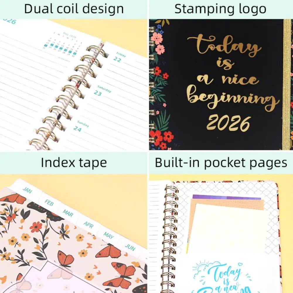 New A5 2026 Planner Jan.2026 - Dec.2026 Agenda Academic Planner Weekly and Monthly Monthly Tabs Calendar 2026