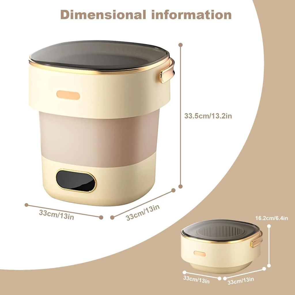 13L Portable Washing Machine for Underwear & Socks, Foldable Mini Washer with 3 Wash Modes and Spin Dryer, for RV and Travel