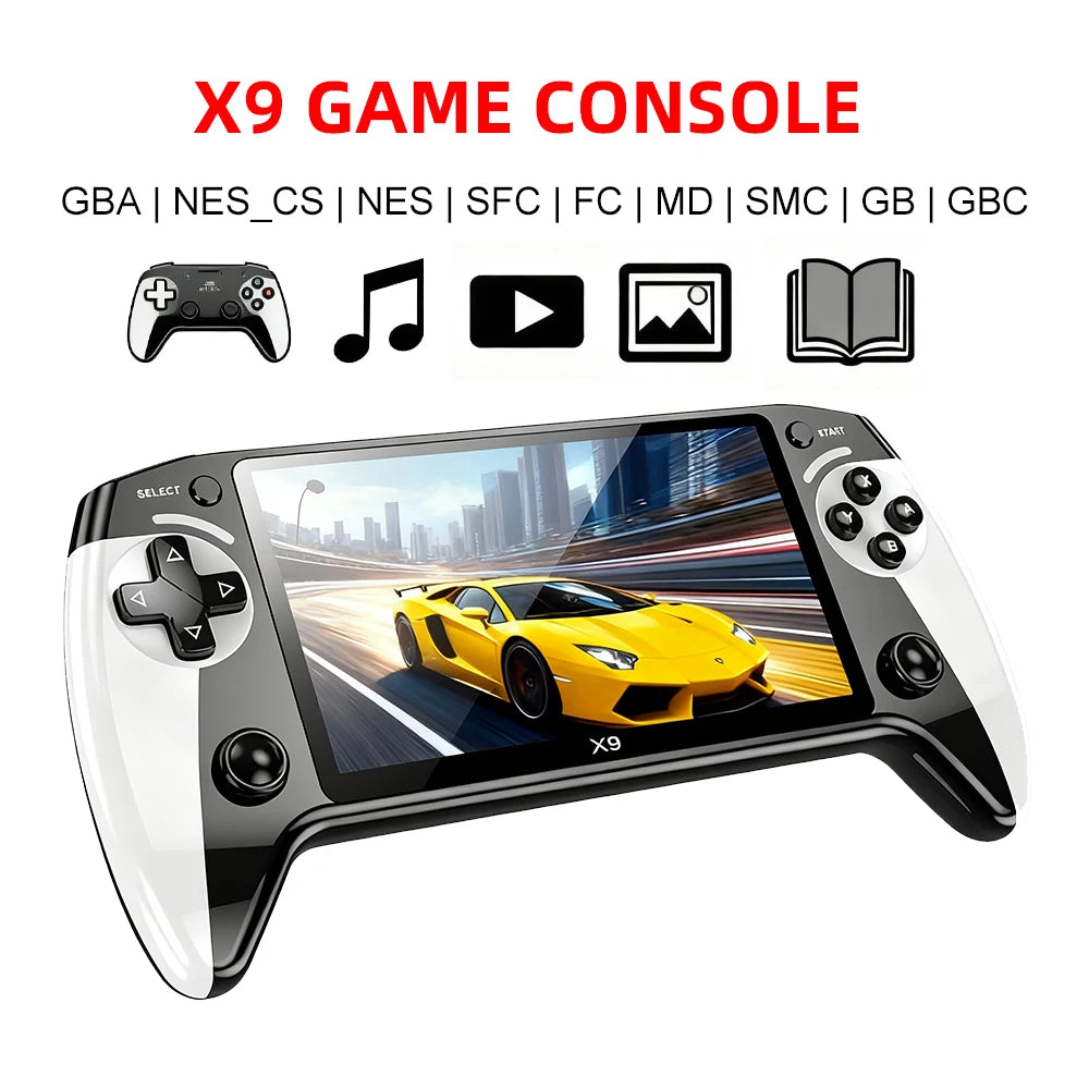 X9 Retro Handheld Game Console, Saker Game Console 5.5-Inch HD IPS Screen,20000+ Classic Games, Joystick Retro Video Game Player