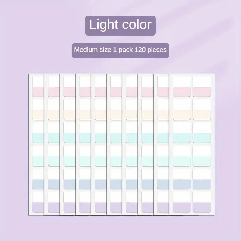 Morandi Colors Index Stickers, Light Color Index Notes, Transparent Writable Folder Sticky Notes