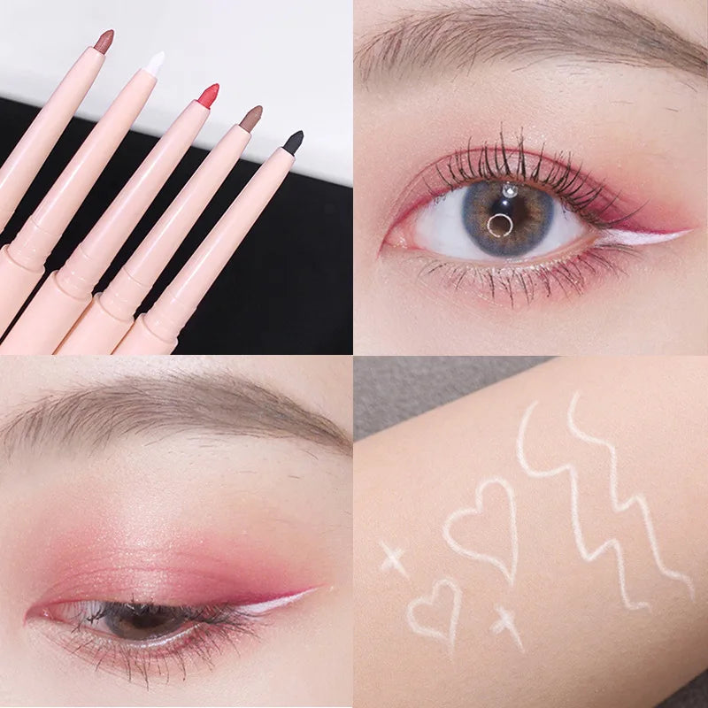 Matte Red Brown Eyeliner Gel Pencil Ultra-thin Long Lasting Quick Dry Smooth Eye Shadow Lying Silkworm Pen Makeup Cosmetics
