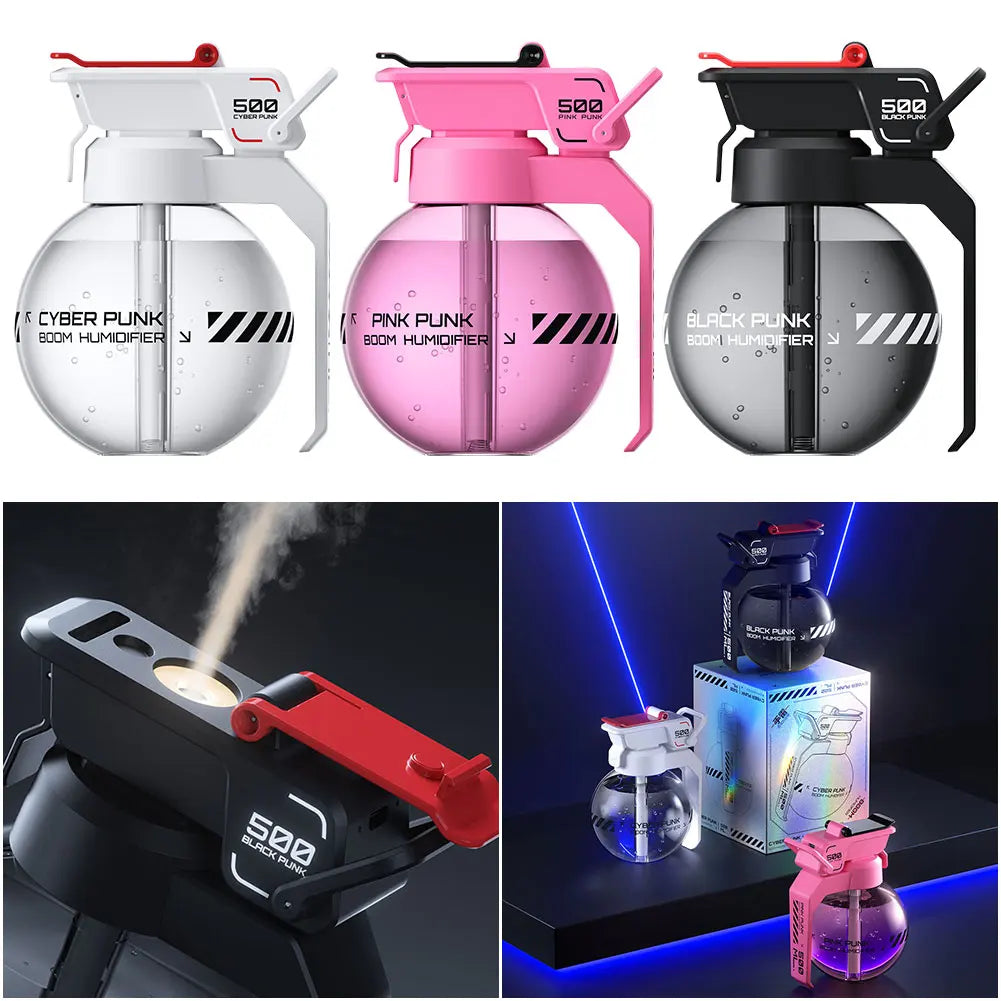 2025 Grenade Air Humidifier Cyberpunk Decorative Essential Oil Diffuser E-sports Desktop Aromatherapy Diffuser for Bedroom Home