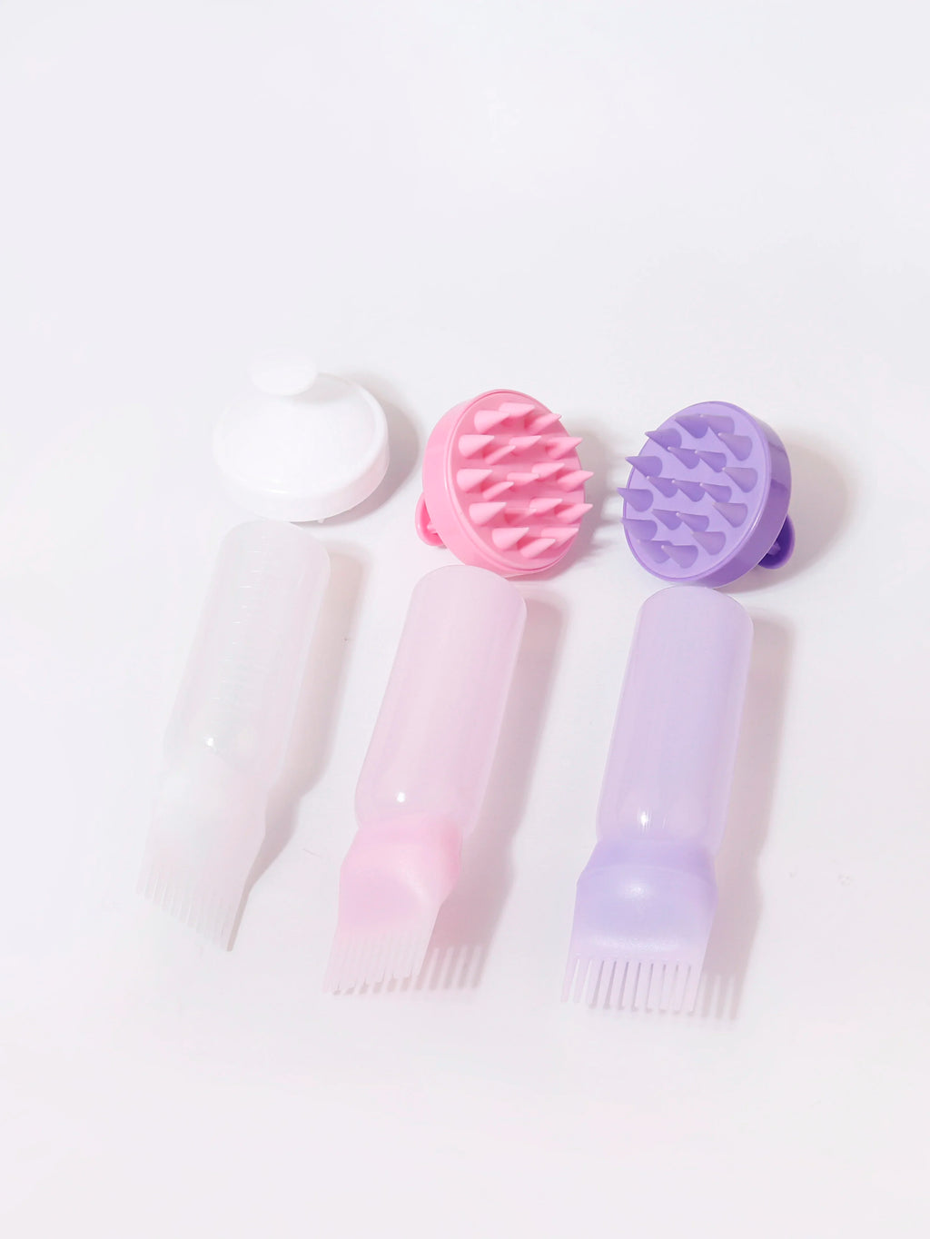 2-piece comb set, root comb application bottle, soft silicone hair brush, scalp exfoliation, massage, suitable for home salon