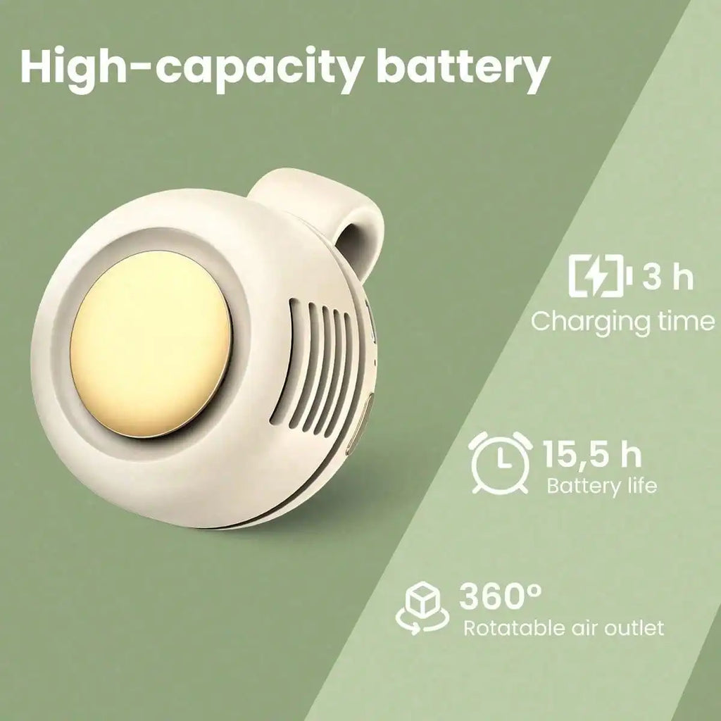 Portable Silent Mini Bladeless Electric Fan, Clip On Fan For Shirt, 3 Speeds Hands-Free Neck Fan,Suitable For Outdoor & Travel & Office, Travel Accessories, Gift