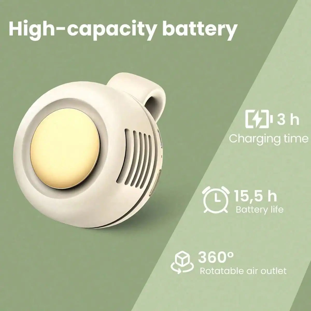 Portable Silent Mini Bladeless Electric Fan, Clip On Fan For Shirt, 3 Speeds Hands-Free Neck Fan,Suitable For Outdoor & Travel & Office, Travel Accessories, Gift