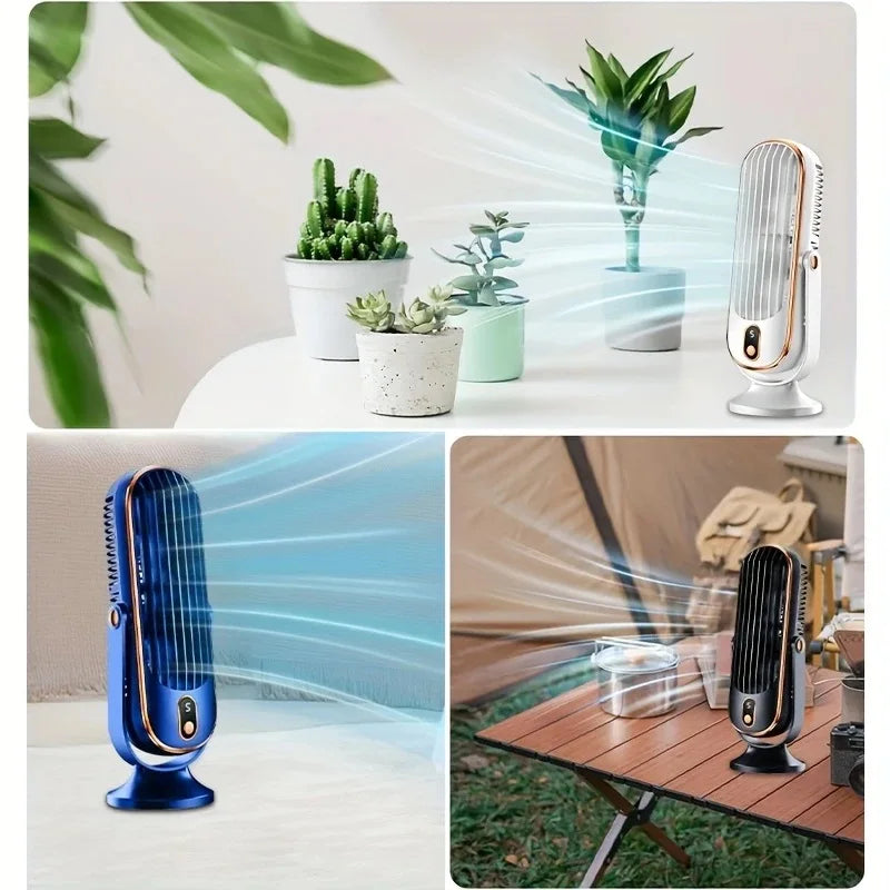 New Upgraded Large Battery Dual Motor Portable Fashion Desk Fan, Office, Travel, Camping, Outdoor RV Portable USB Fan air conditioner bladeless fan