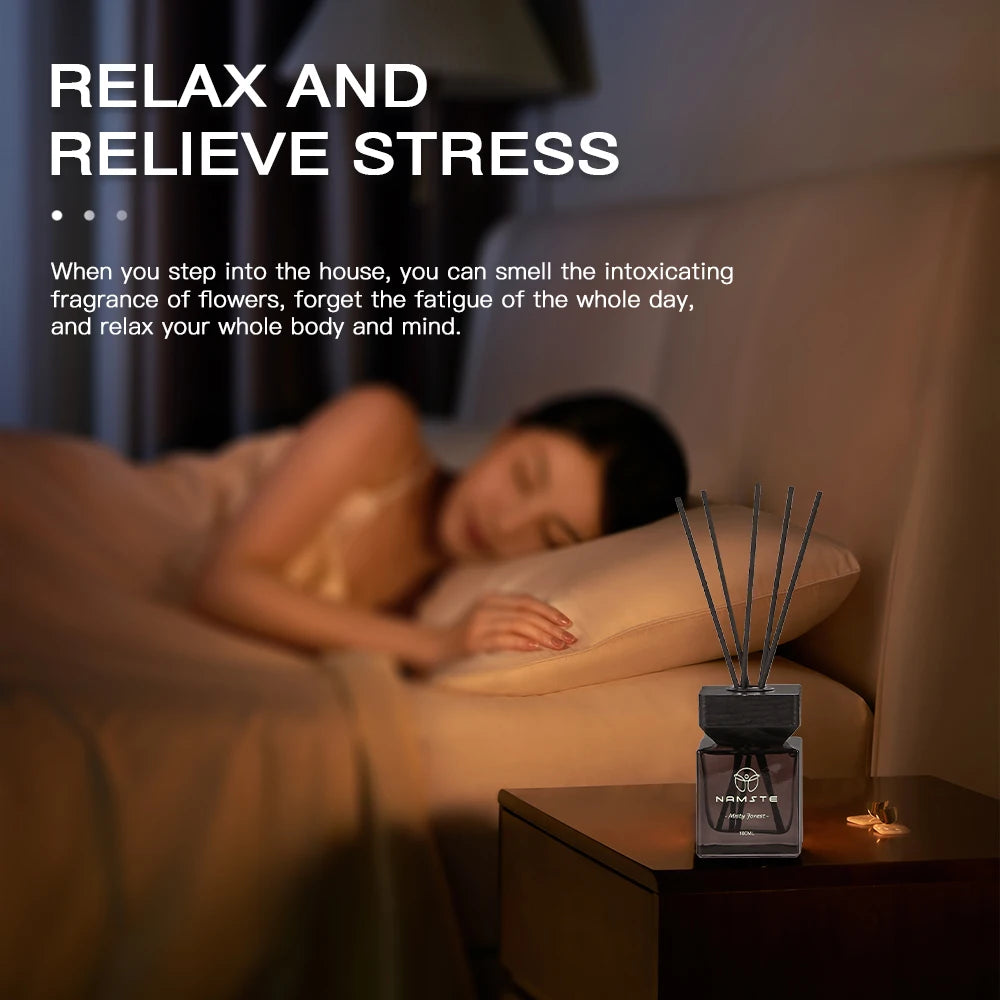 NAMSTE 100ML Reed Diffuser Stick Fragrance Oil Aromatherapy Flameless Hotel Home SPA Aromatherapy Air Freshener Fragrance Scent