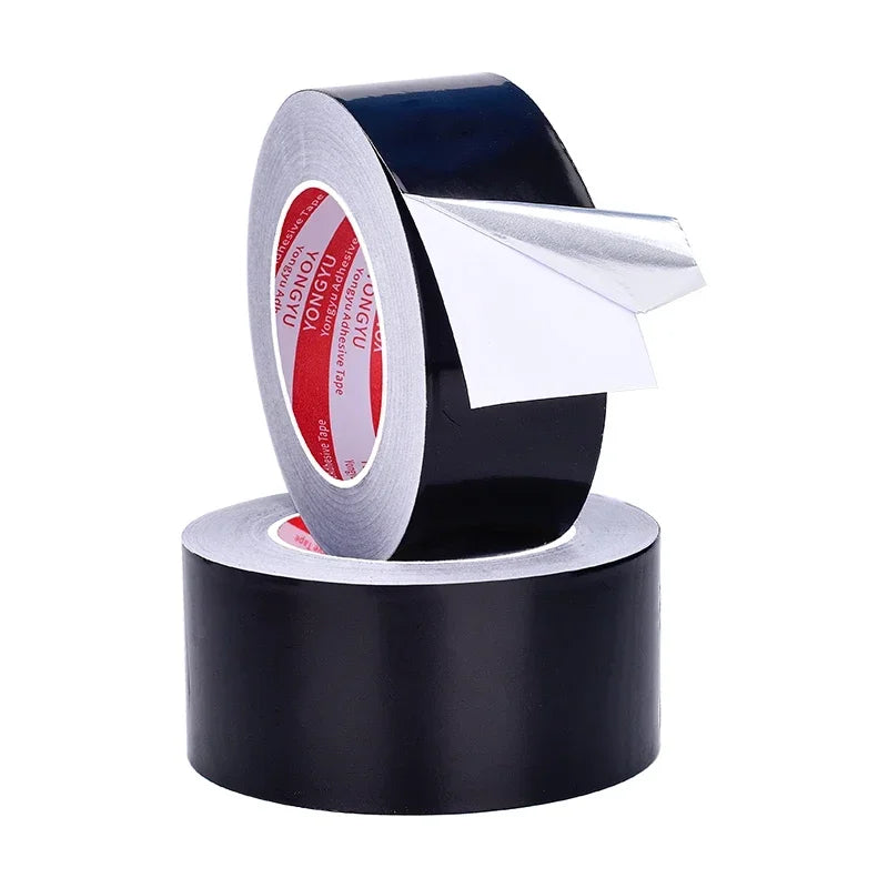 Insulated Aluminum Foil Tape Black Waterproof and Fireproof Self-Adhesive Tape Heat-Resistant Aluminum Duct Tape 20m/50m Long