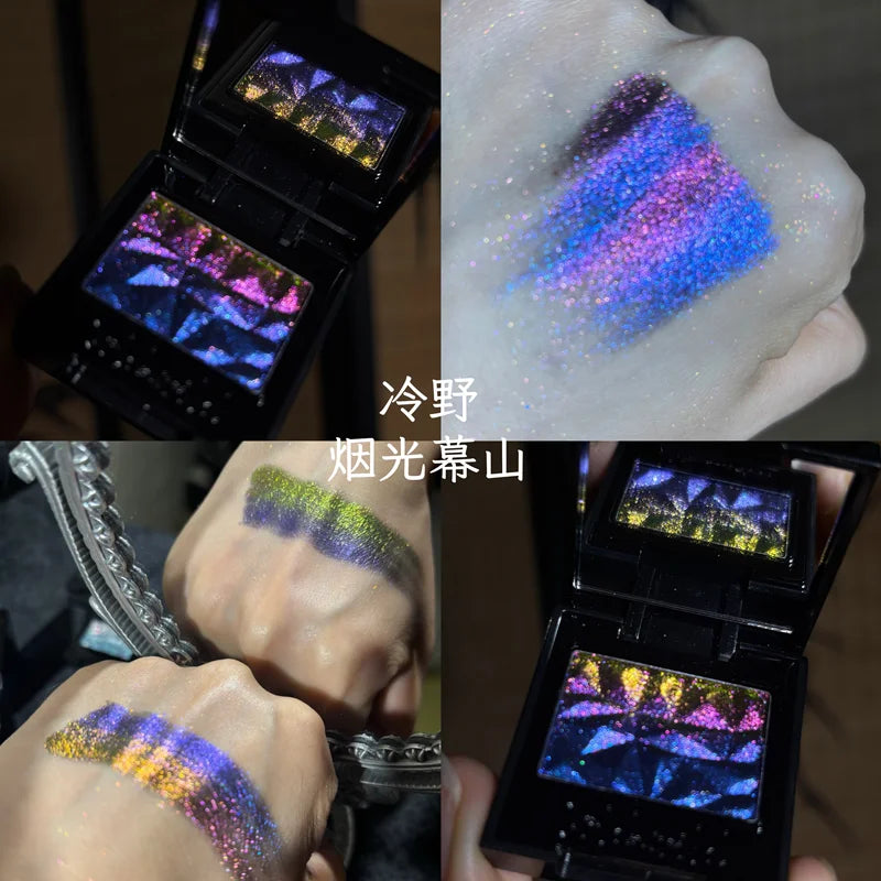 Coldnwild Monochrome Gradual Eye Shadow Chameleon Glitter Highly Pigmented Blue Purple High Concentration Optical Eye Makeup