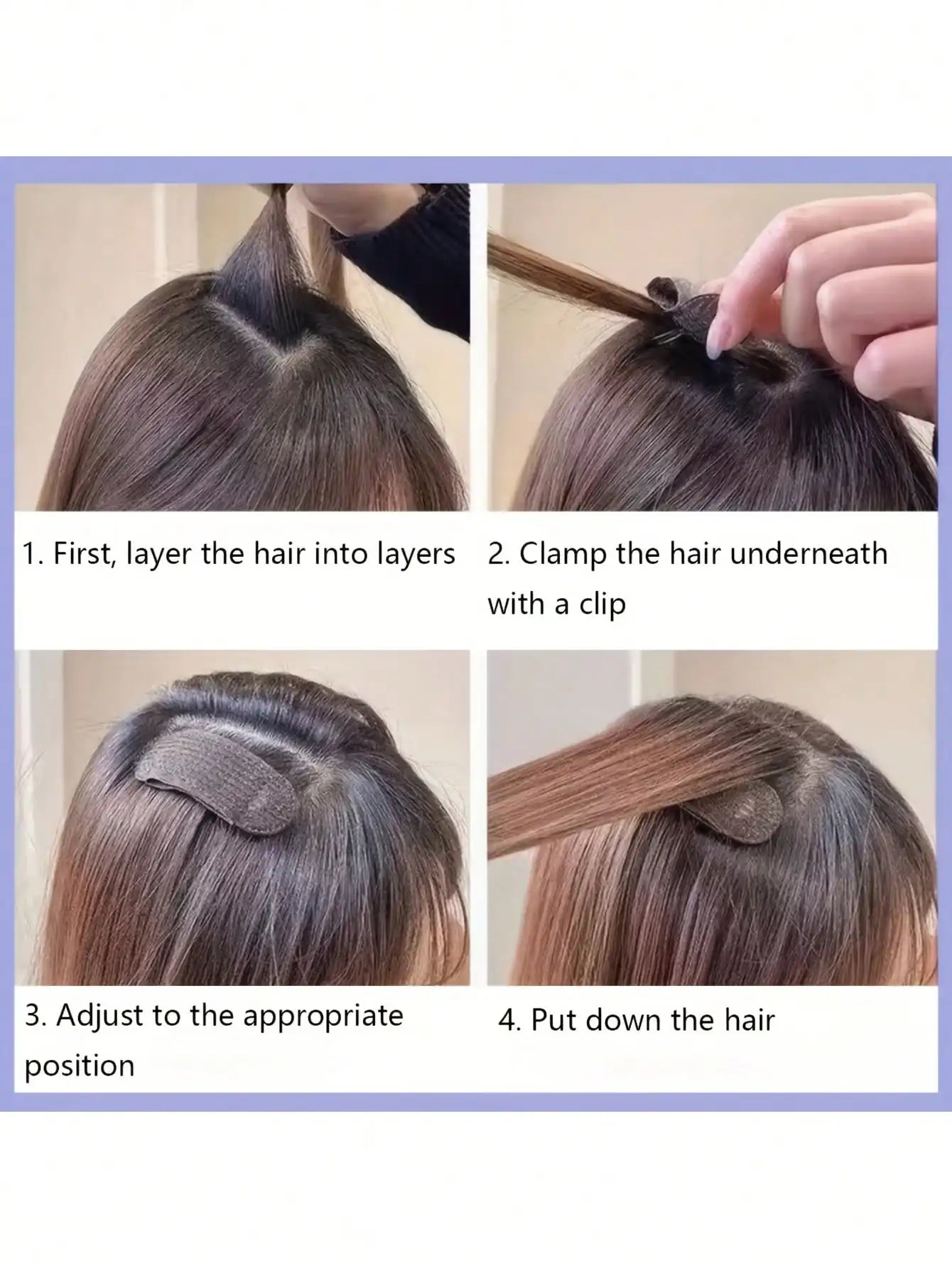 10/6/4/2pcs (Random Color) Invisible Hair Volume Clips, High Crown Hair Pad, Seamless Plastic Hair Clips, Bangs Clips, Suitable For Women, Essential For Hairstyle Design