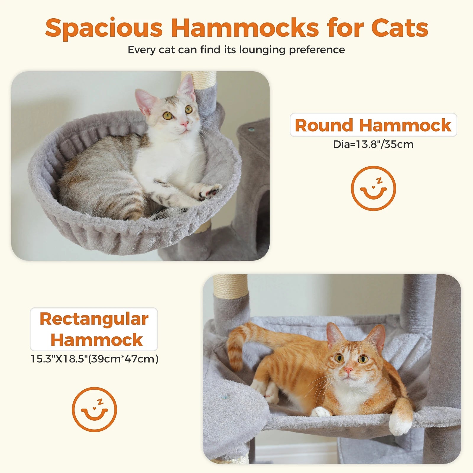 Sturdy Multi-Level Cat Tree Tower with Natural Sisal Scratching Posts,Cozy Hammock&Condo, Large Top Perch, and Fun Dangling Ball