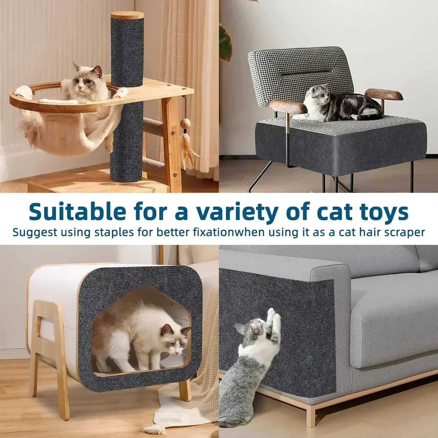 Trimmable Cat Scratch Carpet Self-Adhesive Cat Scratching Board Anti Cat Scratcher Furniture Corner Indoor Sofa Wall Protector