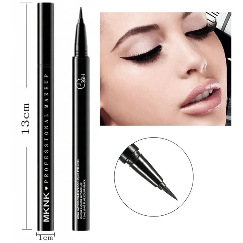 36-Hour Lock & Lasting Liquid Eyeliner Pencil Waterproof Black Ink Pen Smudge-Free Matte Quick-dry Eye Liner Smooth Cosmetics