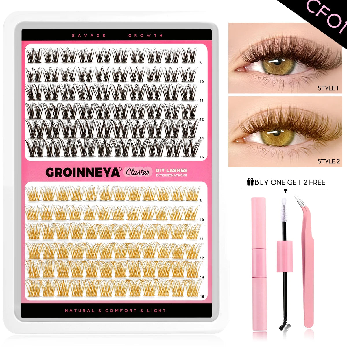 Lash Clusters Set DIY Lashes Extension Kit Individual Eyelash Extension Kit Full Set Lashes Kit with Lash Bond and Seal Makeup