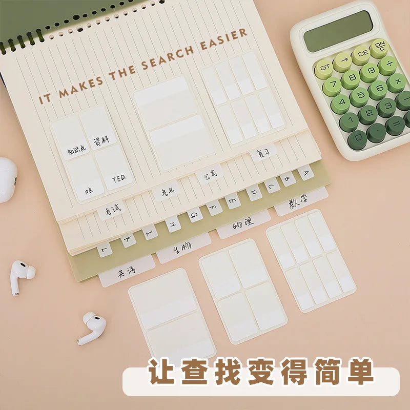 Index Sticker Small Card Waterproof Office Ins Wind Transparent Note White Index Mark Classification Index Sticker Card