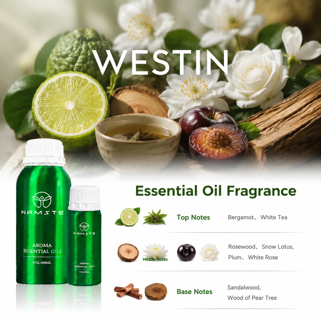 NAMSTE 100ML Perfume Hotel Essential Oil Home Air Freshener Pure Plant Essential Oil Hotel Room Fragrance Diffuser Air Purifier
