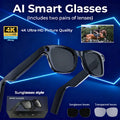 2026 New AI Smart Glasses 800W Ultra HD Camera 4K Video 100+Languages Translator Bluetooth5.3 Music Player Sunglasses