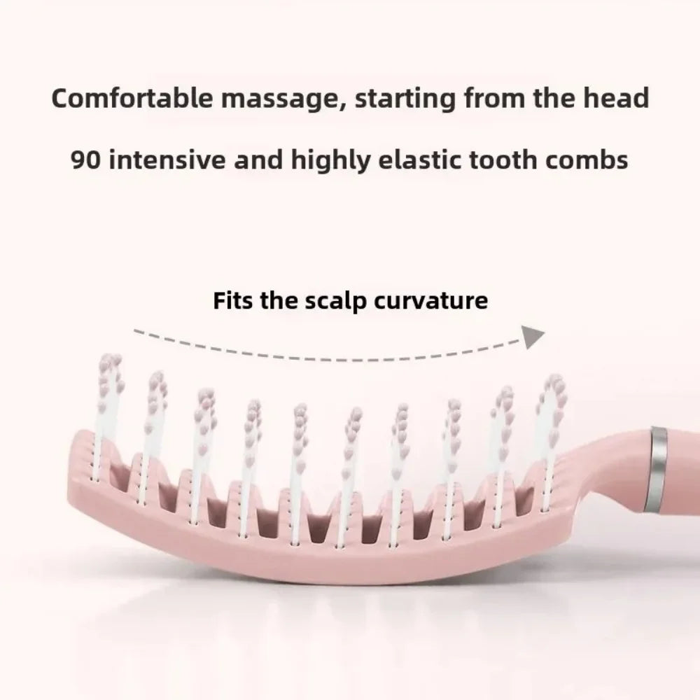 Gentle Pink Hollow Scalp Massage Comb Hairdressing Wide Tooth Hair Comb Wet Curly Massage Brush Barber Styling Hairdressing Tool