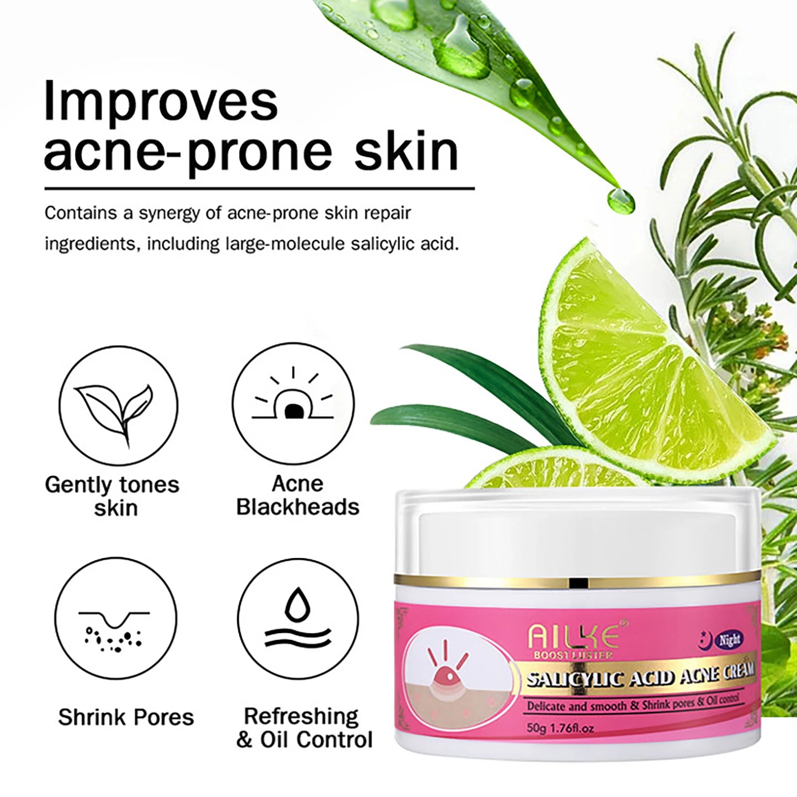 AILKE Natural Skin Brightening Set for All Skin Types, Cleaning, Dark Spots and Acne Removal, Boost Radiance, Organic, Vegan