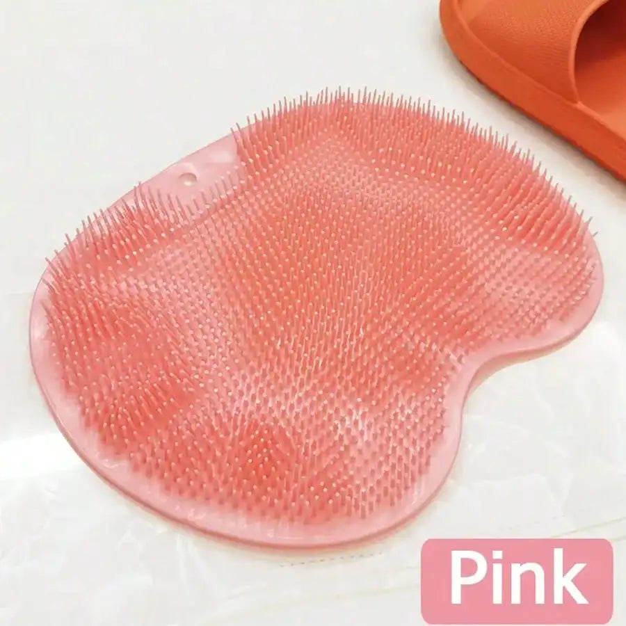 Silicone Shower Massage Mat Foot Scrubber Wall-Mounted Back Exfoliator - Anti-Slip Suction Cup