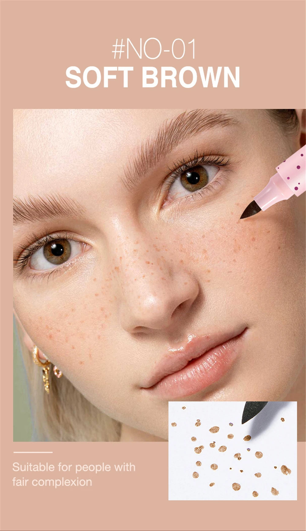 1PC Natural Fake Freckles Pen Waterproof Face Brown Eyeliner Dot Spot Pen Makeup Waterproof Dot Spot Pen Pretend Makeup Tool