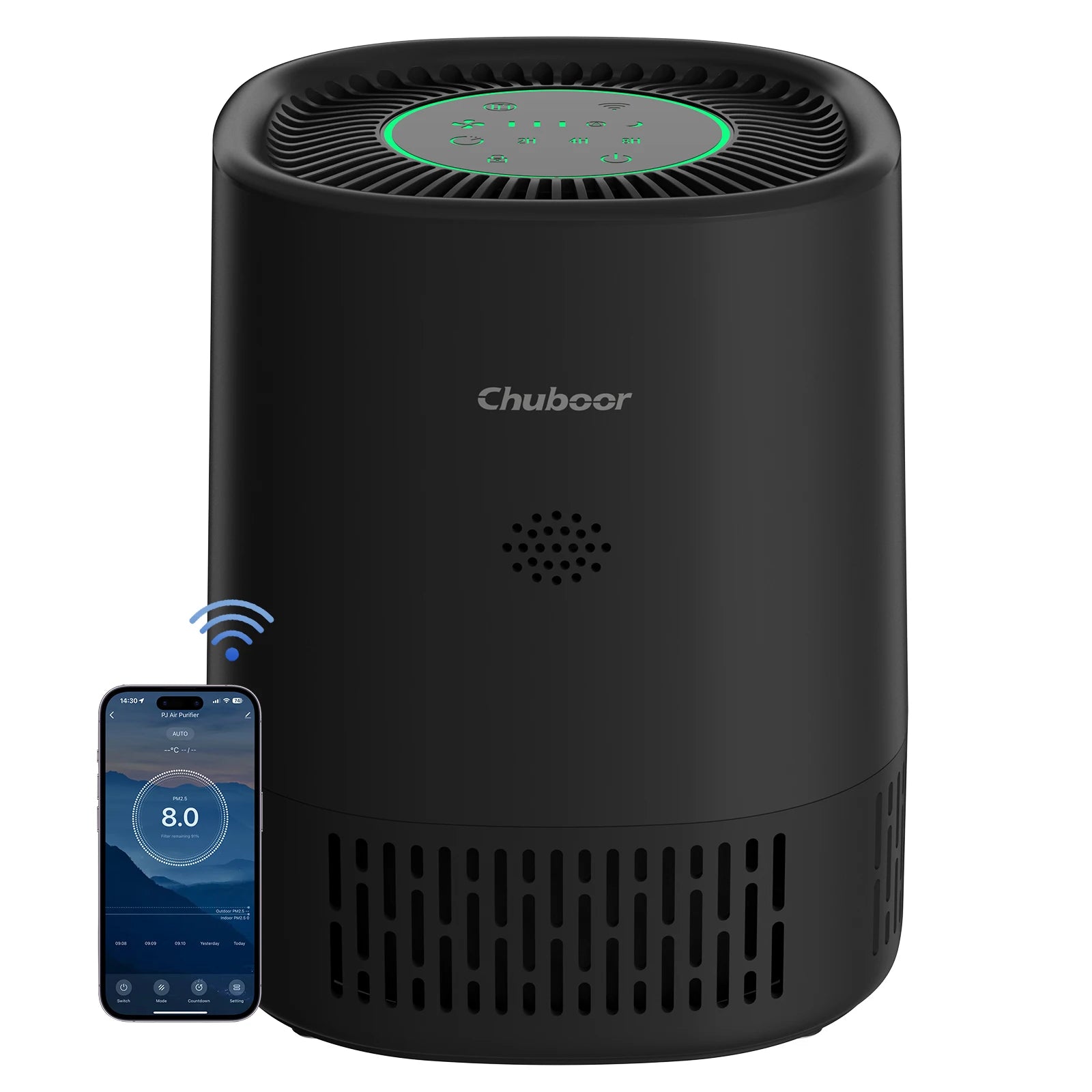 Chuboor Air Purifiers for Bedroom Home ,Filter Cleaner with Sponge Filters Smoke Allergies Pet Dander Odor Dust, Office, Desktop