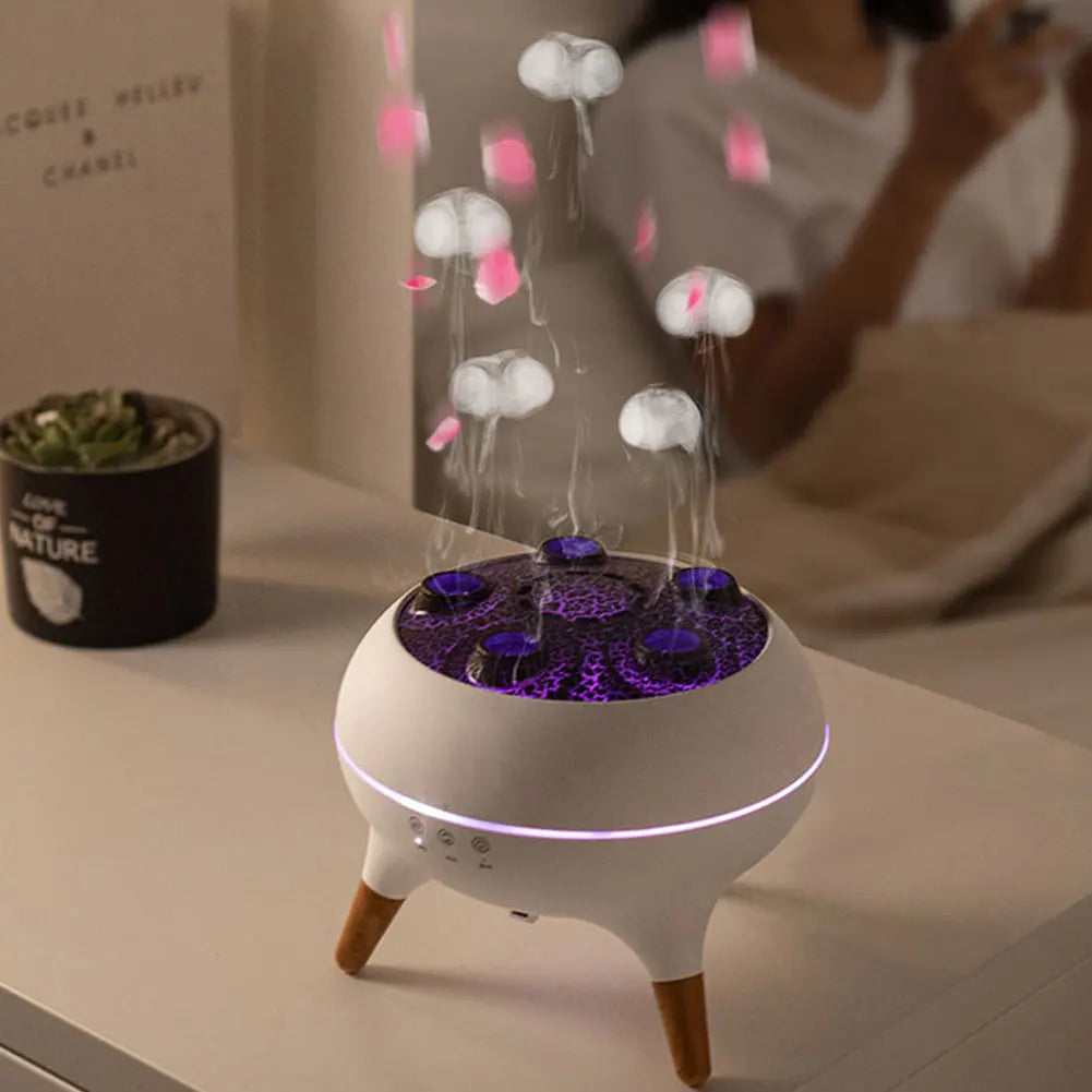 Dynamic Jellyfish Essential Oil Diffuser Remote Control Aromatherapy Diffuser with Colorful Night Lights Air Diffuser Humidifier