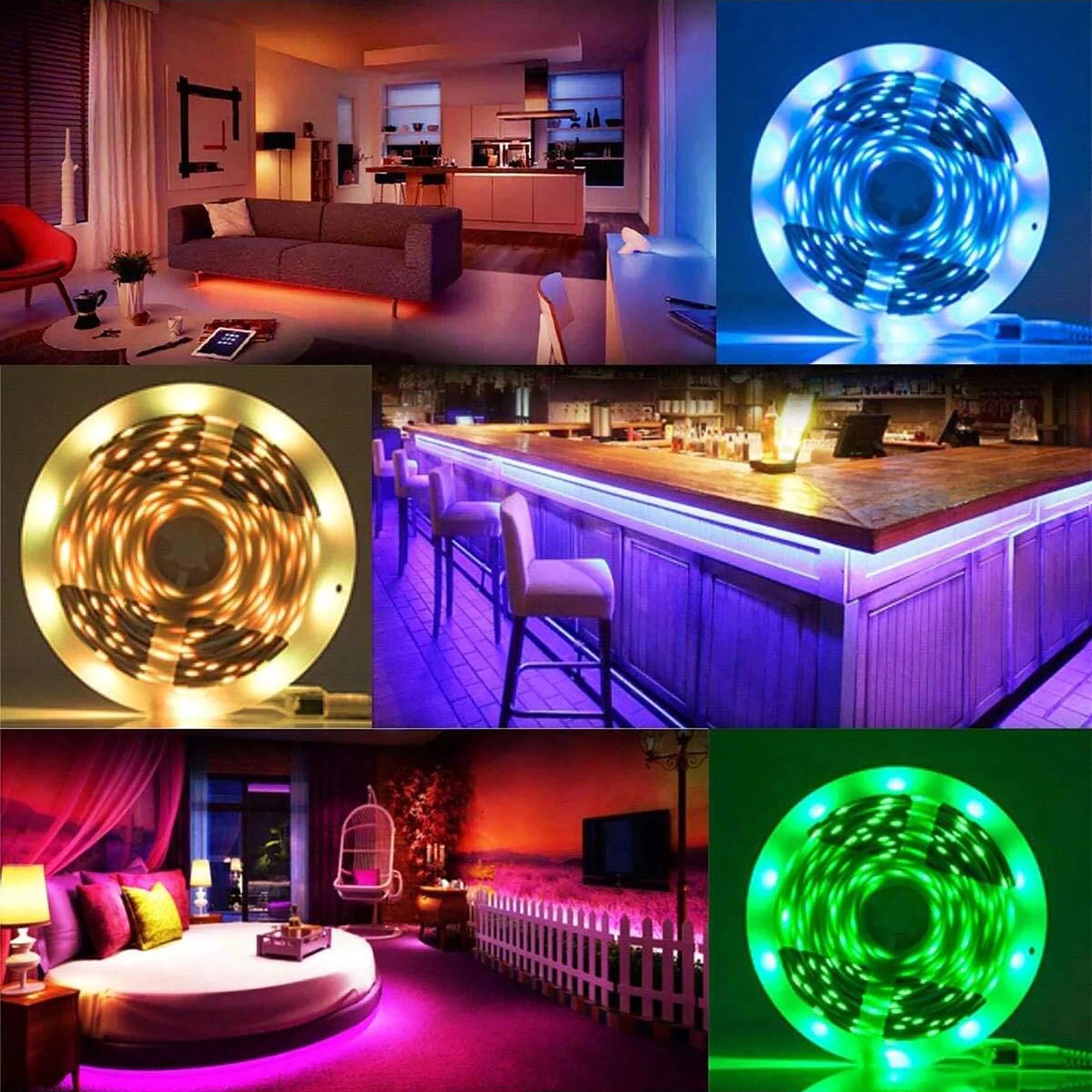 100FT Bluetooth LED Strip Lights, RGB Color Changing Led Strip Lighting with 24-Key Remote and  APP Control, Music Sync Lights