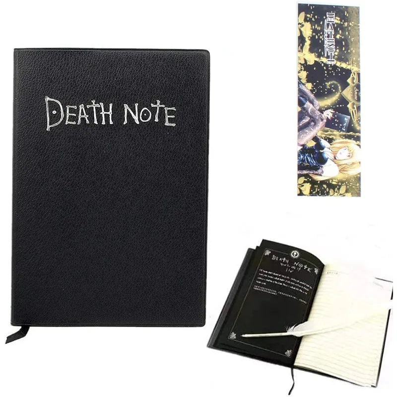 Death Note Notebook Gift Set (8PCS) with Feather Pen Birthday Gifts for Cosplay & Anime Lovers Used As A Diary and Notebook